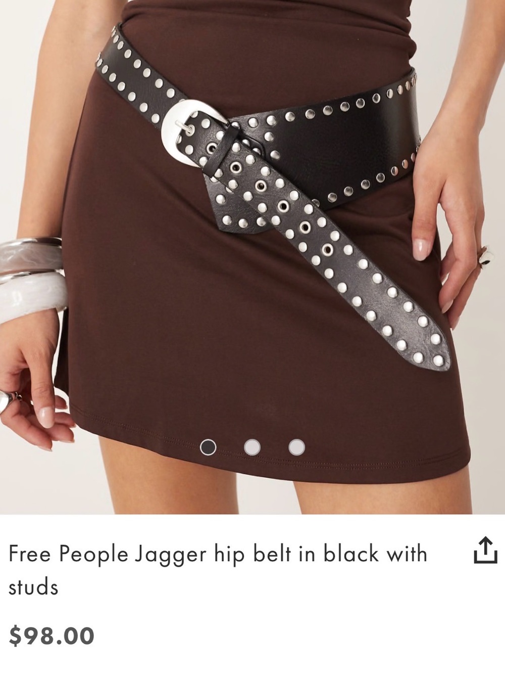Free People Jagger Studded Hip Belt | Black